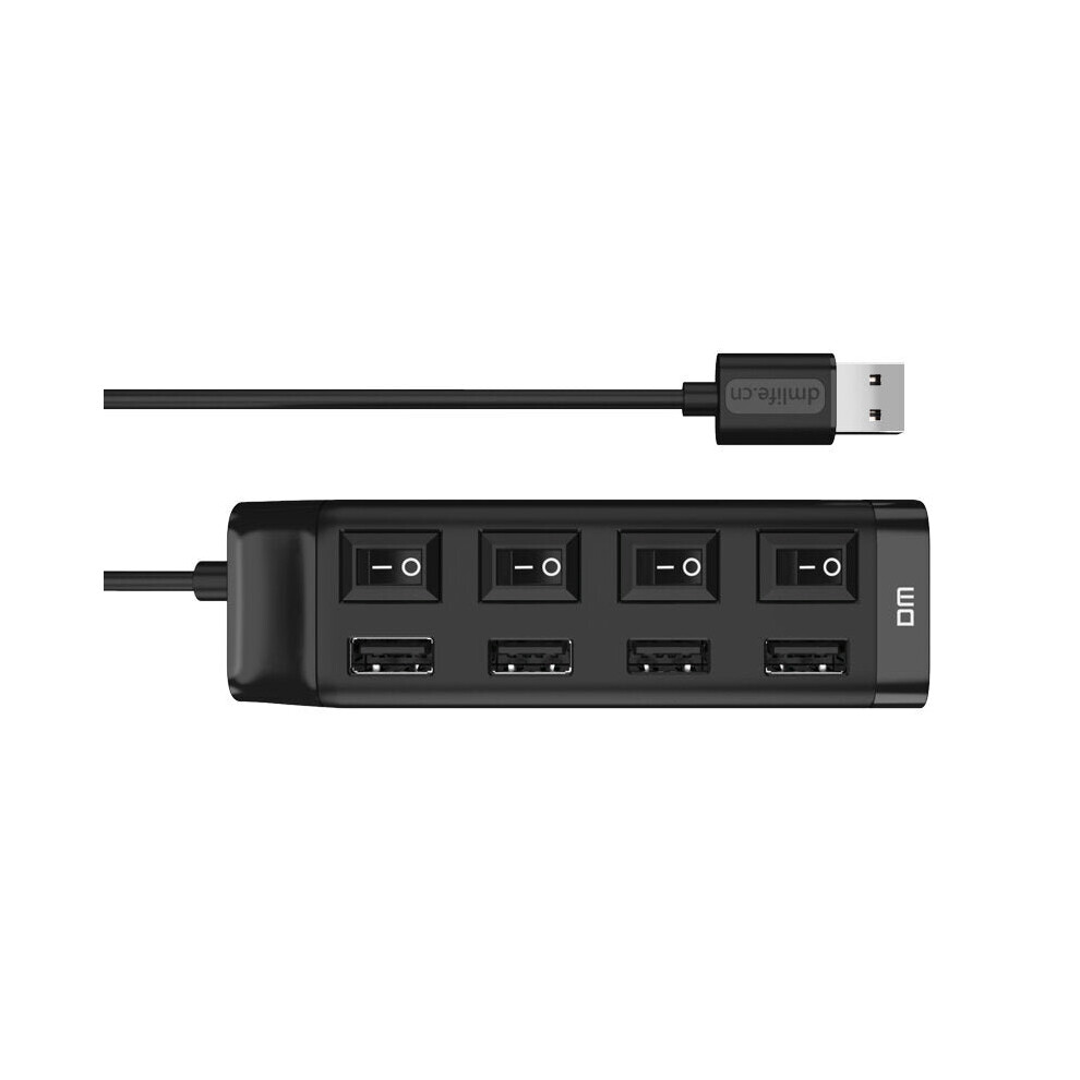 (30cm) 4 Port Micro USB HUB 2.0 USB Splitter High Speed 480Mbps Adapter With Switch 120CM Cable For Tablet Laptop Computer Notebook