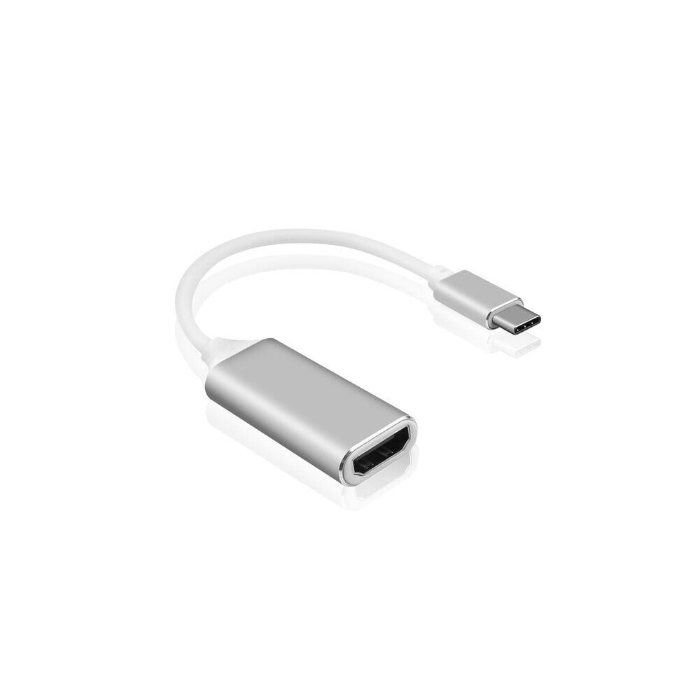 (Silver) 4k 30hz USB 3.1 Male to Female USB Type-C to HIgh Definition Multimedia Interface Cable Adapter Converter for PC Computer TV Display