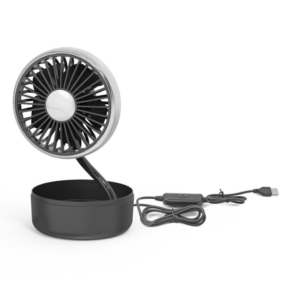 (Black, Solo) Mini Electric Cooling Fan 3 Speed 5 Blade 360 Rotatable USB Air Fan Car Fan Outdoor Travel Home Office