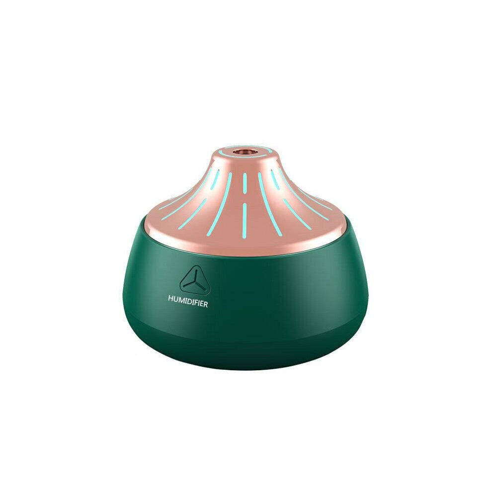 (Green) Mini USB Air Humidifier with Colorful Lights 2W 2gear 200ml Capacity 35-40ml/h Low Noise for Home Office
