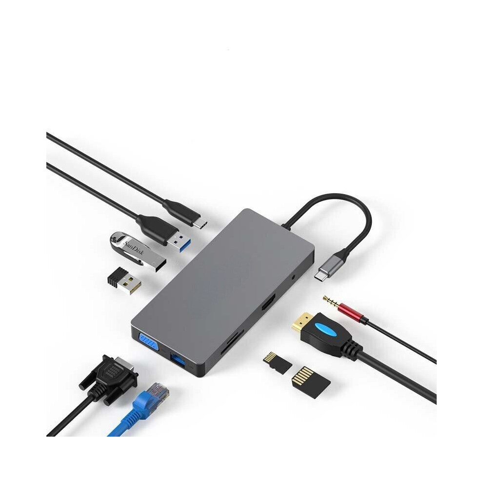 10 In 1 USB-C Hub Docking Station Adapter