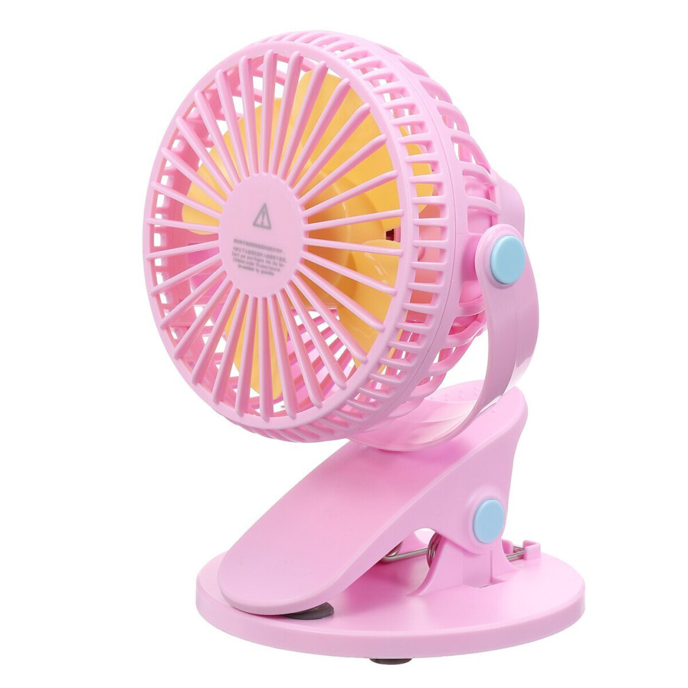 (Pink) Travel Mini USB Clip-on Fan 360 Desktop Rotation Portable Desk Fan Personal Quiet Electric Fan for Home Office Camping