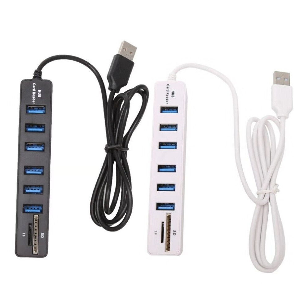 (3 Ports) USB 2.0 HUB 2 In 1 Card Reader SD TF Extender HUB Card Reader Adapter