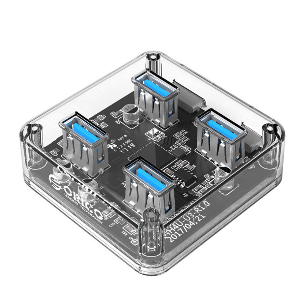 4 Ports Usb3.0 Transparent Hub Adapter For Iphone 8 Plus Xs 11 Pro Huawei P30 Pro Mi9 9Pro S10+ Note10 3654659229953