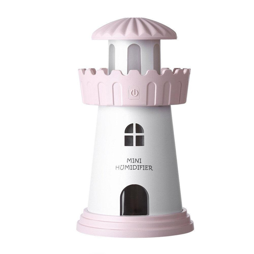 (Pink) Creative Humidifier 150ml LED Light Ultrasonic Air Humidifier For Car Office Desk USB Charging