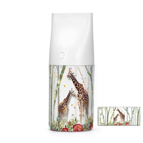 (Deer) Usb Charging Night Light Function Air Humidifier Aromatherapy 3D Embossed Humidifier for Car Desktop - White