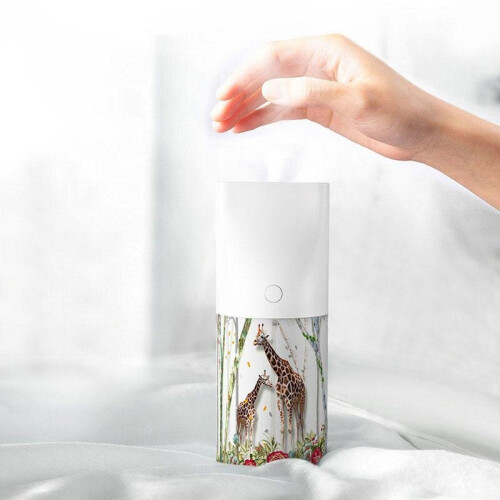 (Deer) Usb Charging Night Light Function Air Humidifier Aromatherapy 3D Embossed Humidifier for Car Desktop - White 2