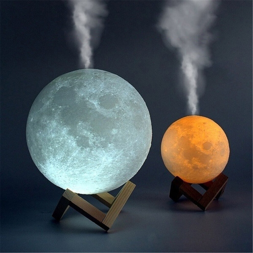 880ML 3D LED Night Light Air Humidifier Moon Lamp Aroma Essential Oil Diffuser