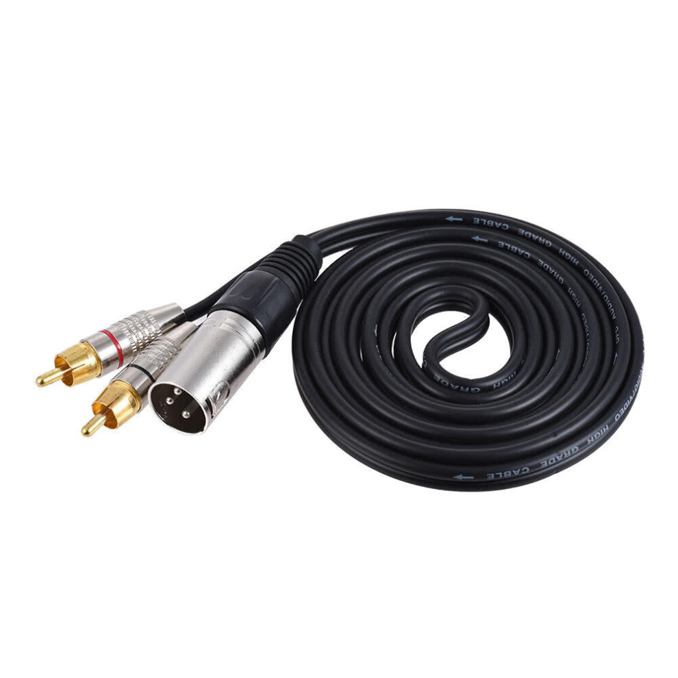 (2M) Dual Rca Male To Xlr Plug Stereo Audio Cable Mic Cale For Microphones Mixers Amplifiers Cameras Sound Cards 6112212039632