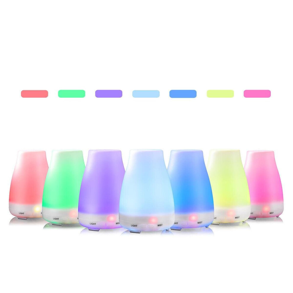 (US Plug) Ultrasonic Humidifier Waterless Auto Shut-off Aromatherapy Oil Cool Mist Diffuser With Color LED Lights