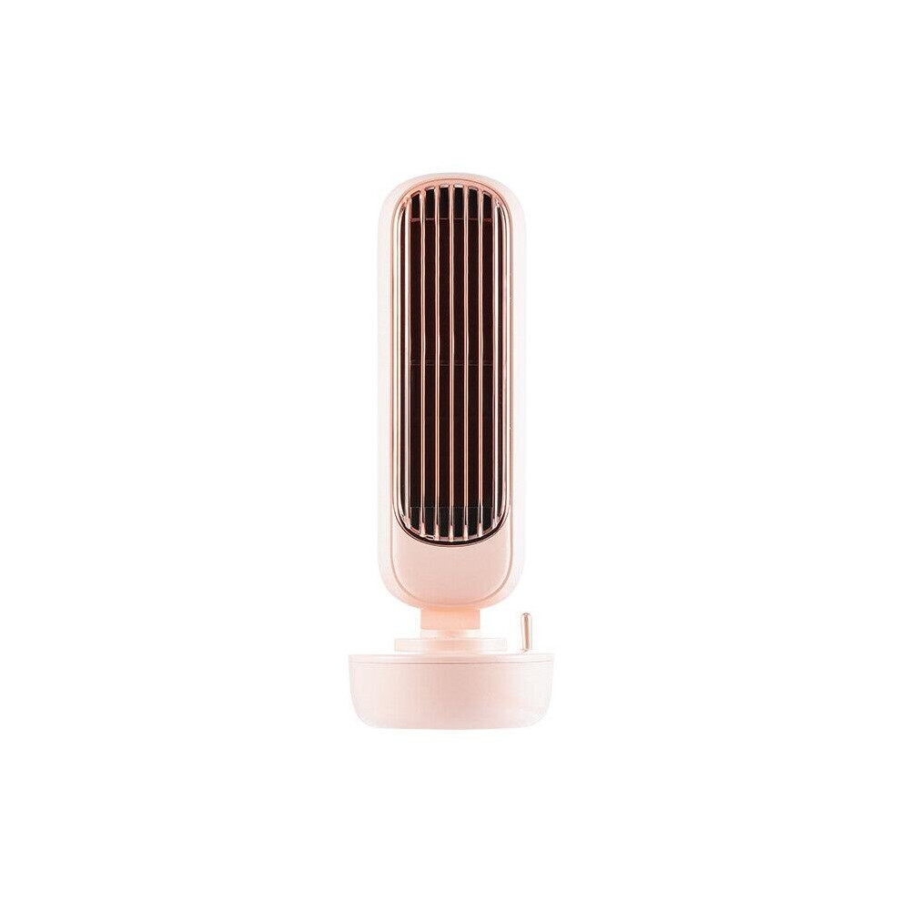 (Pink) Three Wind Speeds Multifunctional Fan Humidifier 2-in-1 USB Mini Spray Fan Portable All-in-one Humidifying Fan