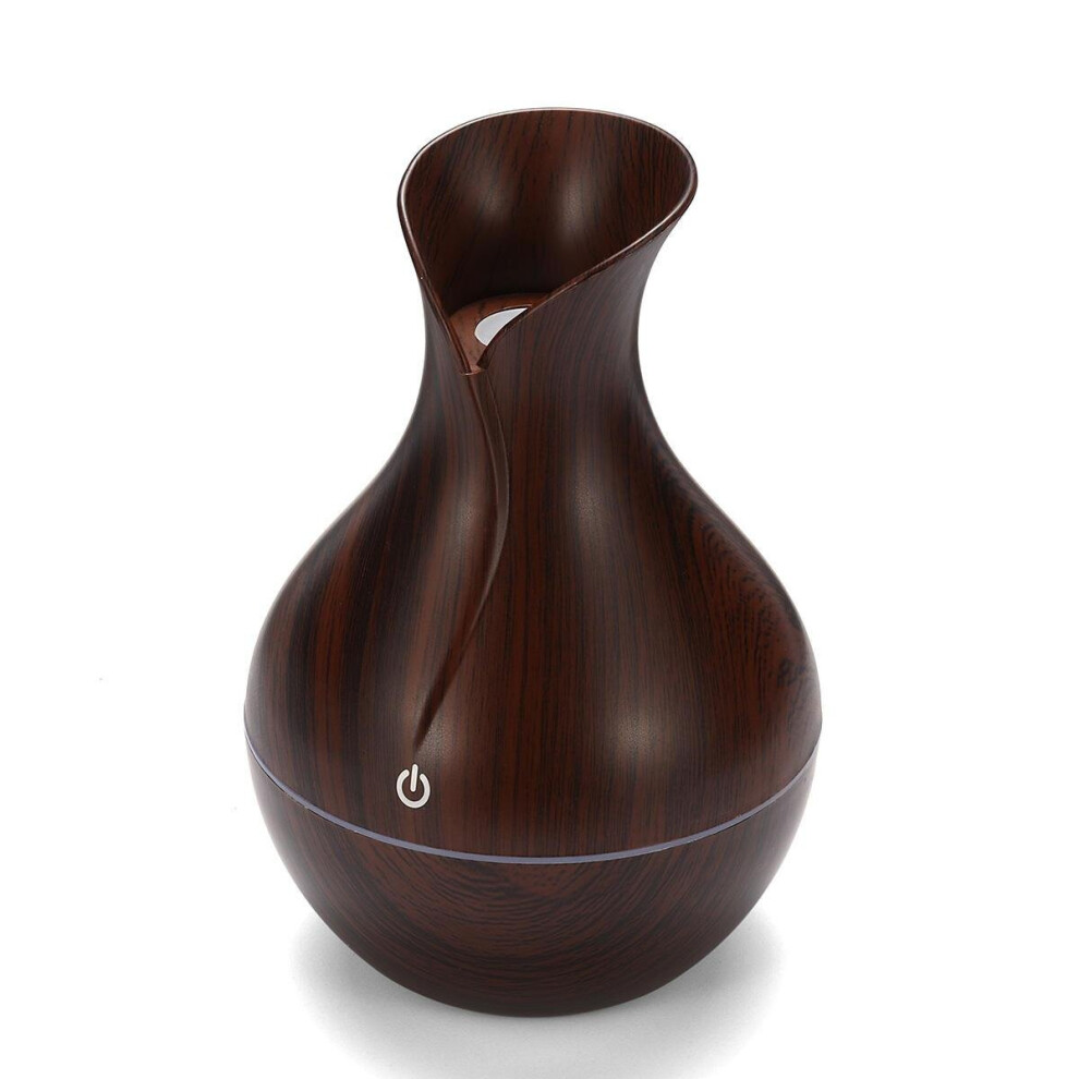 (B) USB Electric Wood Grain Ultrasonic Cool Mist Humidifier Aroma Essential Oil Diffuser LED lights-image-OPC-P8ZZMYY-NEW