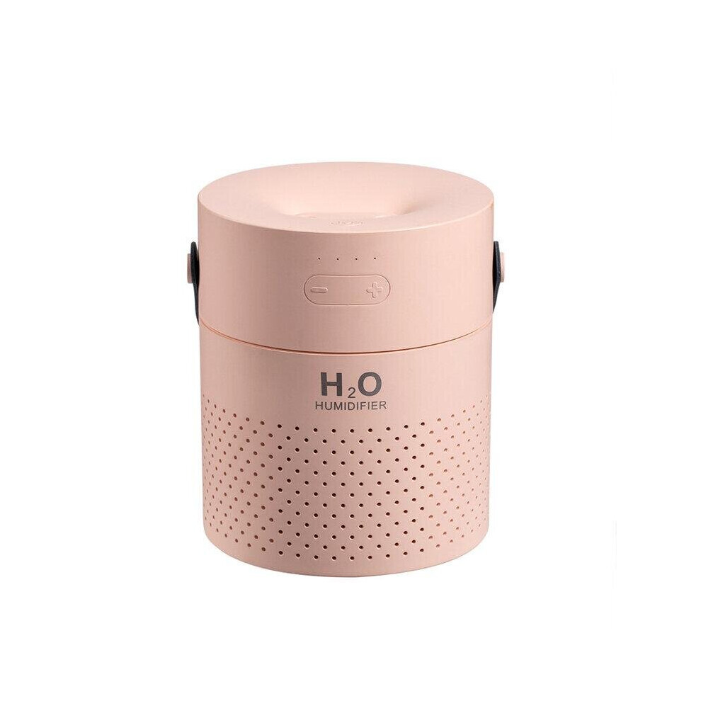 (Pink) Dual Spray Humidifier Mist Maker USB Power Bank with Colorful Lights for Phone Office Home Beadroom