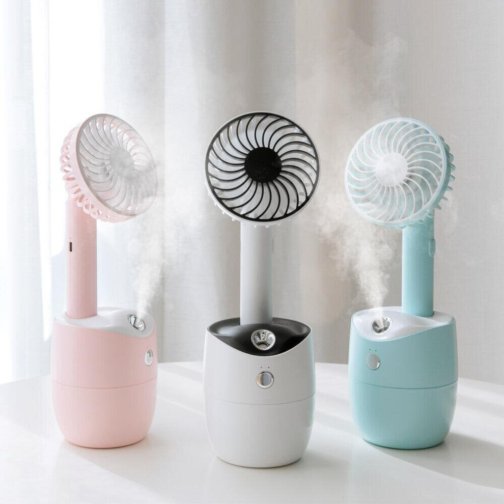 (Blue) 2 In 1 Rotating Spray Air Humidifier Fan USB Charging 3 Gears White Pink Blue-image-OPC-P8ZZMYT-NEW