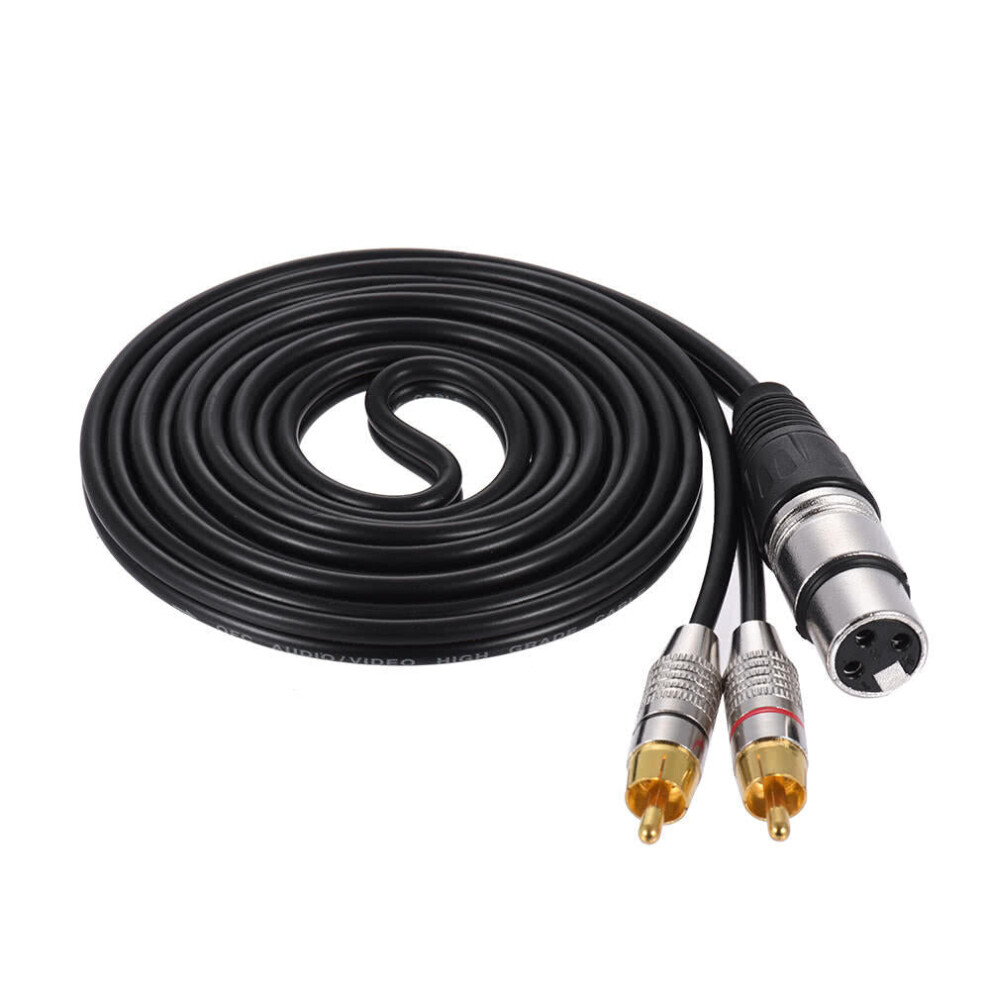 (5M) Dual Rca Male To Xlr Female Plug Stereo Audio Cable For Microphone Mixer Speaker Amplifiers 6112212035641