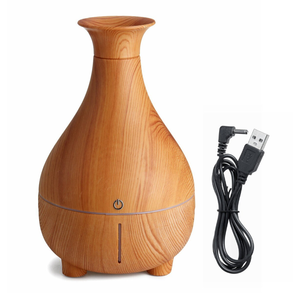 (Wood grain) Touch LED Air Humidifier Aroma Essential Oil Diffuser 200ml Ultrasonic Cool Mist Humidifier with Color LED Lights