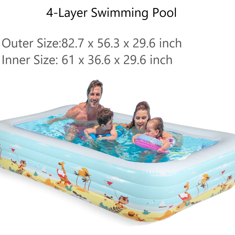 (5#) 1.8/2.1/3.6m Inflatable Swimming Pool With Bottom Layer Cotton