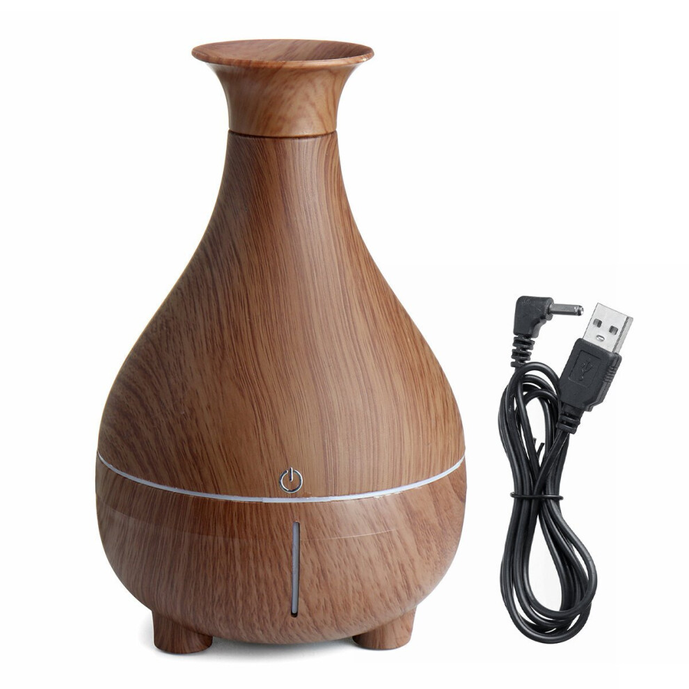(Coffee) Touch LED Air Humidifier Aroma Essential Oil Diffuser 200ml Ultrasonic Cool Mist Humidifier with Color LED Lights