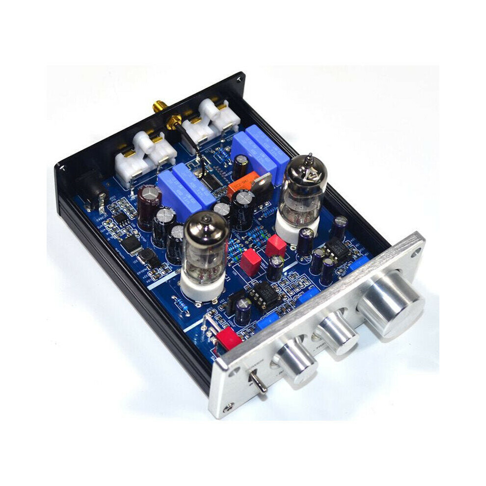 (Silver) Hifi Bile Preamplifier 6J1 Tube High And Low Bass Adjustment Bluetooth 4.2 Audio Amplifier Silver 6112211858609