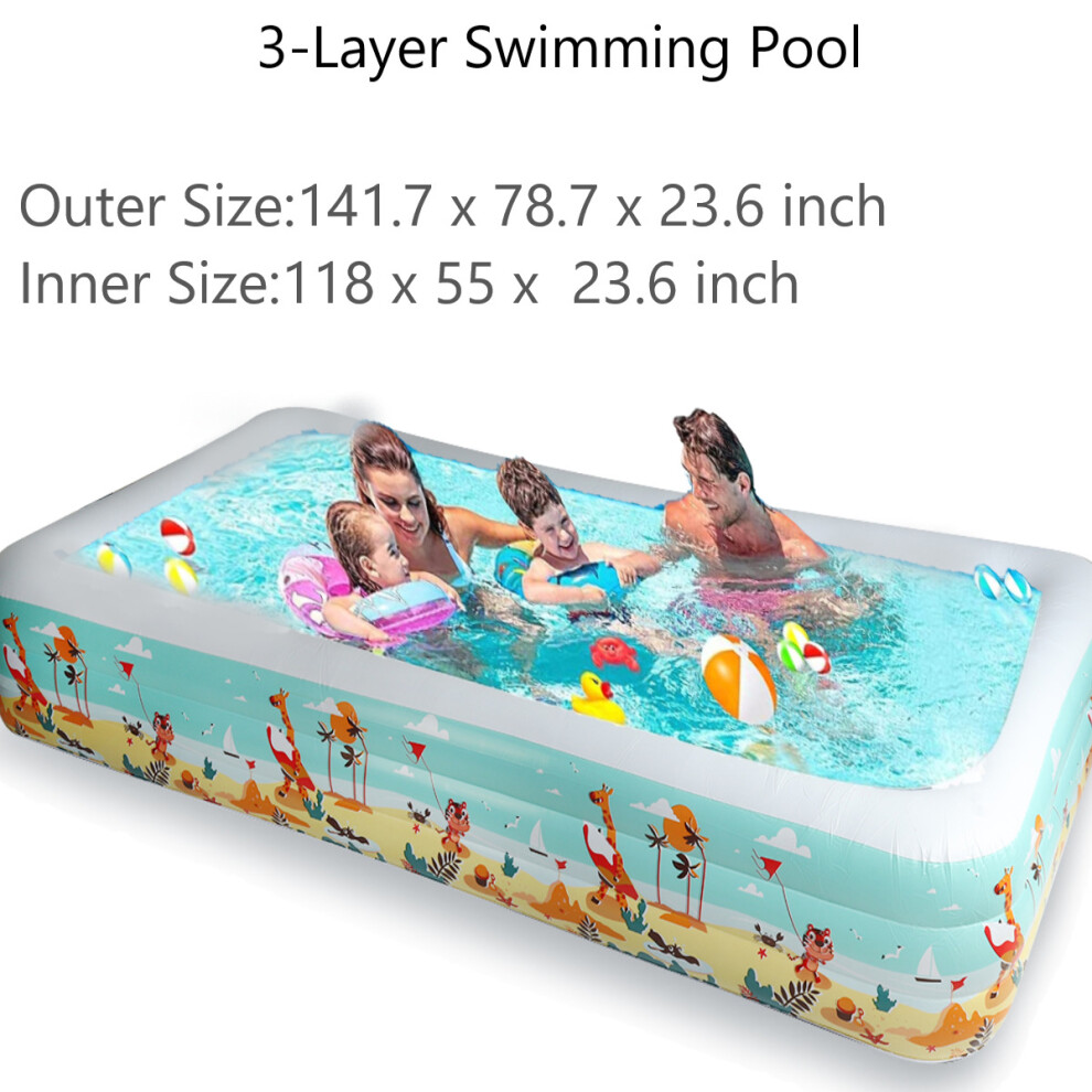 (3#) 1.8/2.1/3.6m Inflatable Swimming Pool With Bottom Layer Cotton