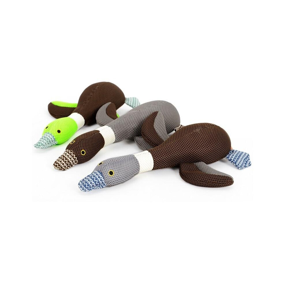 (Green) Cartoon Canvas Dog Toy Cute Big Geese Shaped Sound Pet Toys Chew Squeaker Squeaky