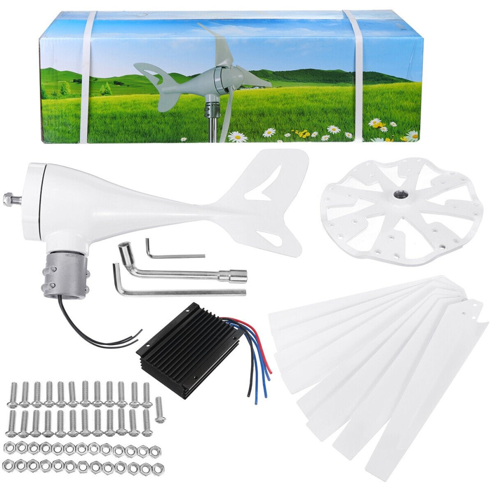 (24V) 200W 12V/24V Wind Turbine 8 Leaves With Controller White Wind Generator