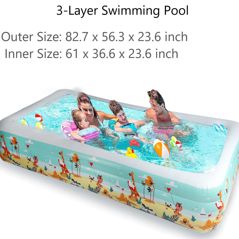 (2#) 1.8/2.1/3.6m Inflatable Swimming Pool With Bottom Layer Cotton