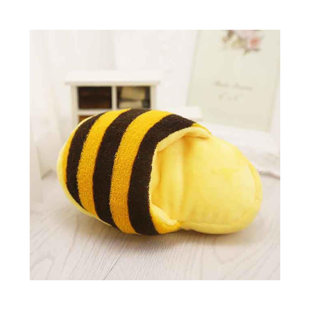 (yellow&brown) Cute Dog Toys Sound Soft Plush Slippers Pet Puppy Chew Squeaker Squeak Plush Sound Toy Pet Toys