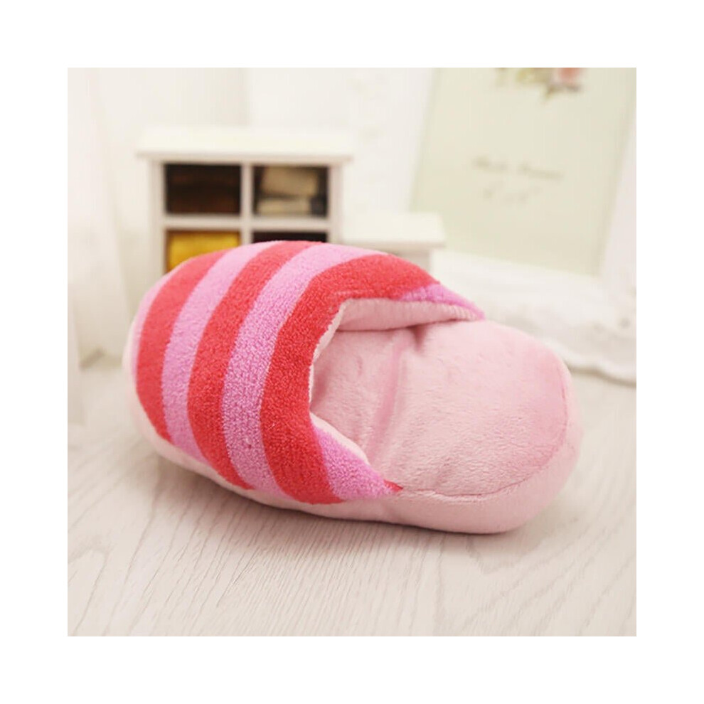 (pink&rose) Cute Dog Toys Sound Soft Plush Slippers Pet Puppy Chew Squeaker Squeak Plush Sound Toy Pet Toys