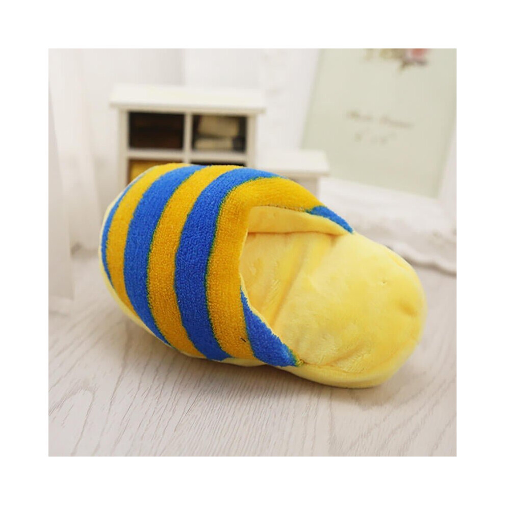 (Yellow&Blue) Cute Dog Toys Sound Soft Plush Slippers Pet Puppy Chew Squeaker Squeak Plush Sound Toy Pet Toys