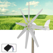 (24V) 500W 12V/24V Wind Turbine 8 Leaves With Controller White Wind Generator
