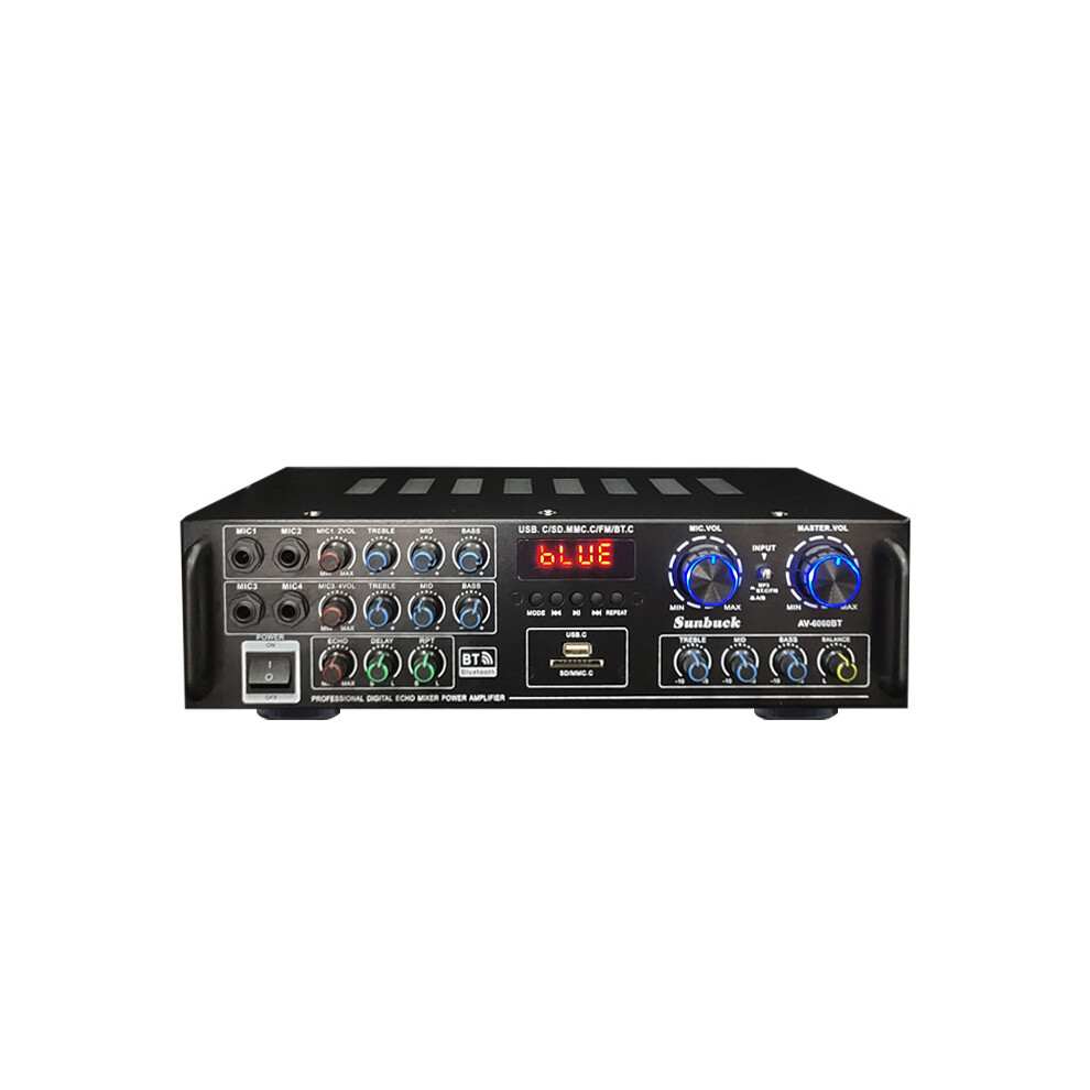 (Uk Plug) Home Hifi Digital Amplifier Bluetooth 5.0 Av-6060Bt Audio Power 800W Car Stereo Karaoke Professional Amp Subwoofer 6112211858784