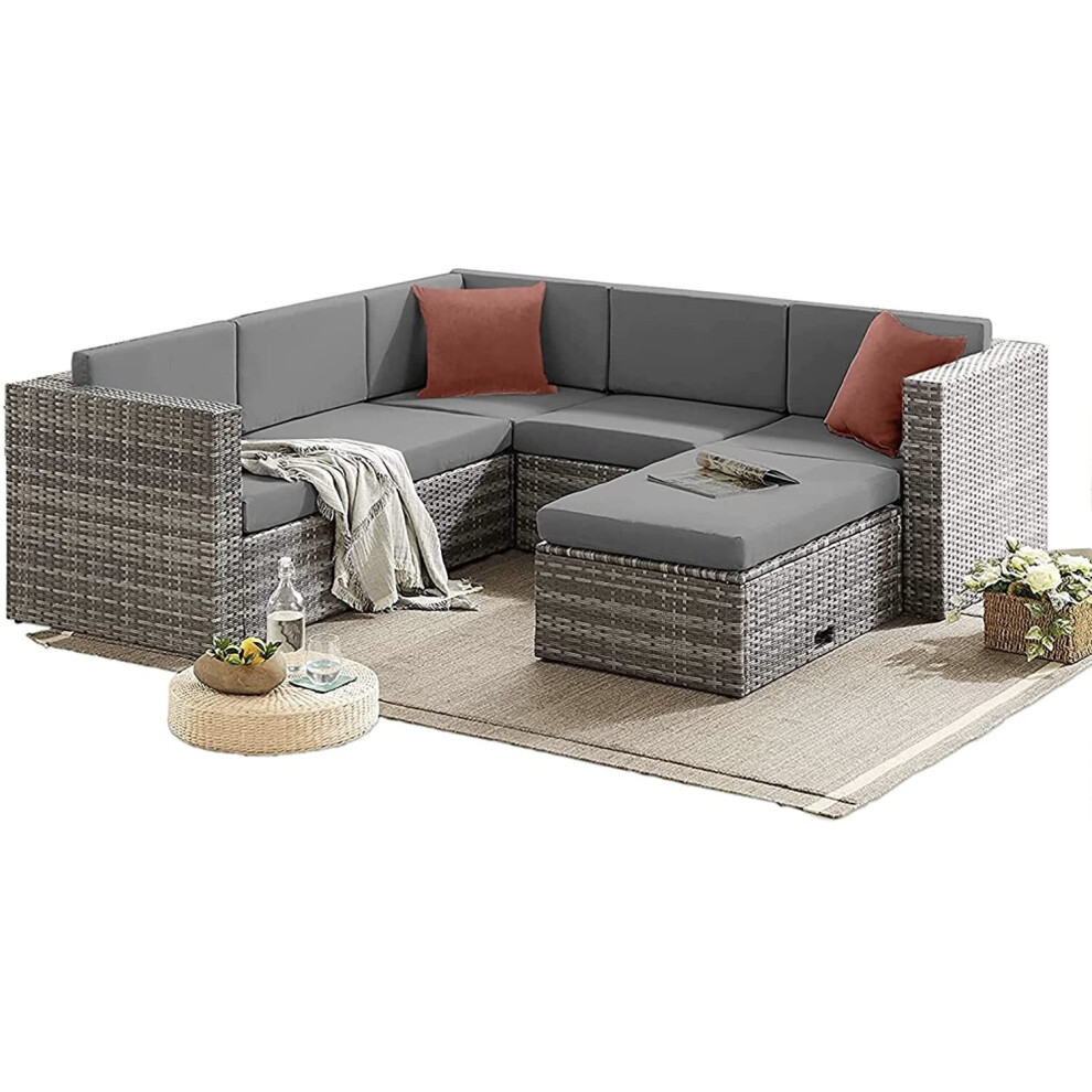 (Without Cover) EVRE Monaco GREY Rattan Garden Furniture set