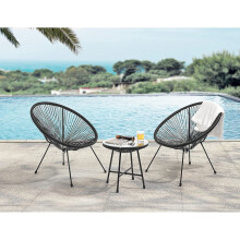 (Black) EVRE Goa Acapulco Styled Garden Set For Balcony