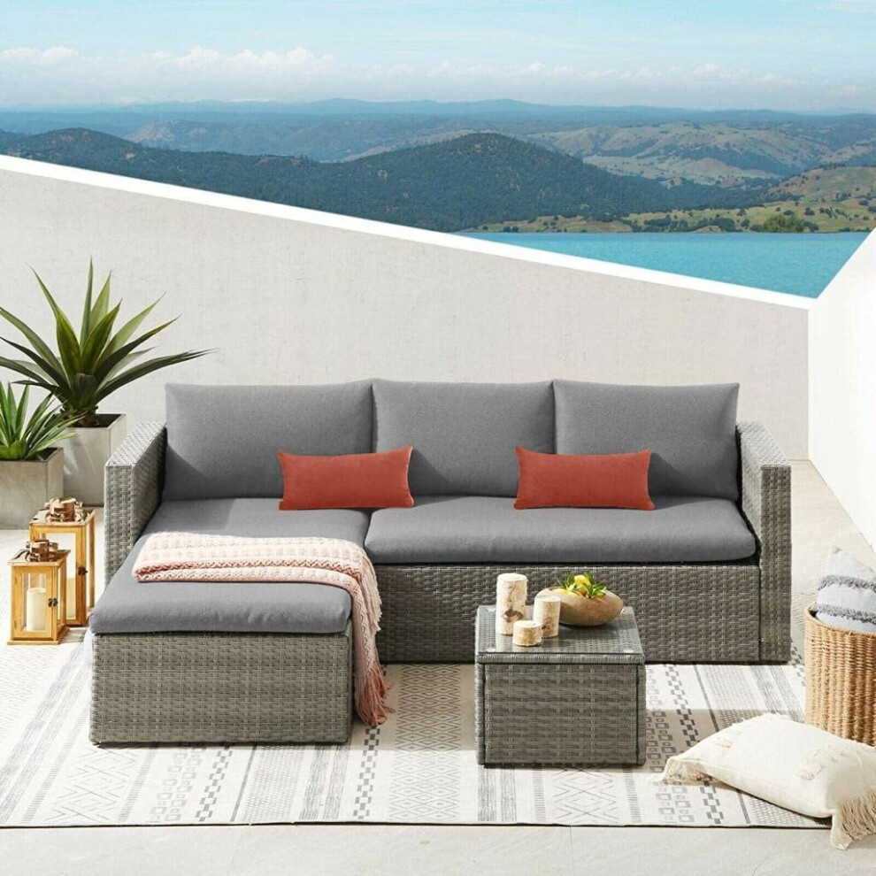 Evre (Without Cover) Malibu Rattan Outdoor Furniture Set Grey