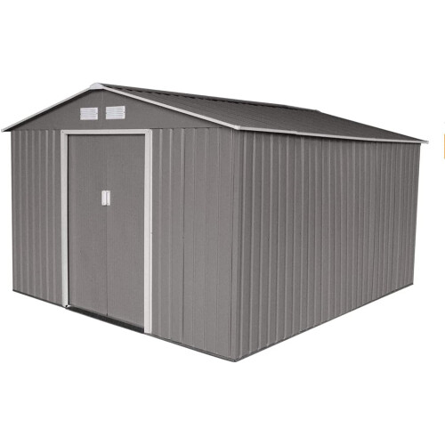 Evre (Warm Grey) EVRE Garden Shed with Weather Resistant Paint
