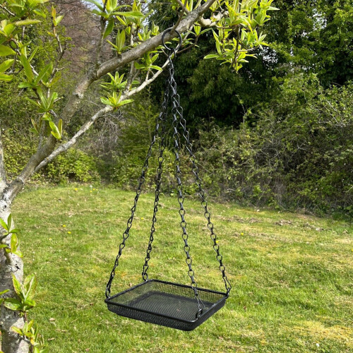 Selections Hanging Metal Bird Seed & Nut Feeder Tray 1