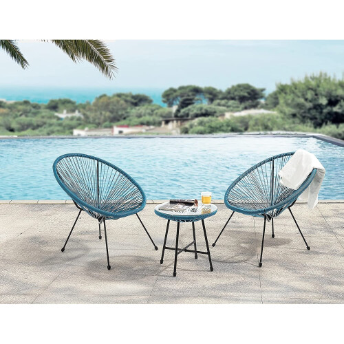 Evre (Teal) EVRE Goa Acapulco Styled Garden Set For Balcony