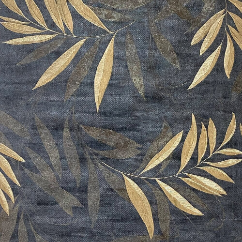 Arthouse Arthouse Luxury Leaf Navy Champagne Wallpaper 299301
