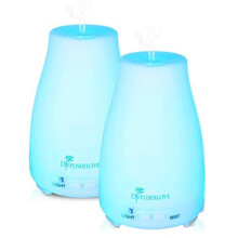 Diffuserlove 2 Pack 200ml Difusor de Aceite Esencial Ultrasonido con 7 Luces LED