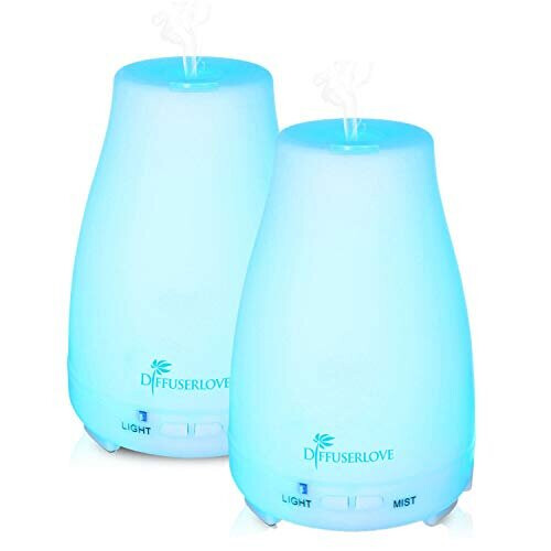 Diffuserlove 2 Pack 200ml Aromaterapi Diffuser Ultrasonisk med 7 LED-färger