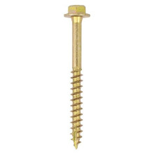 TIMCO 8100SCSYP Solo Coach Screws-Hex Flange-Gold-8.0 x 100-Bag of 4