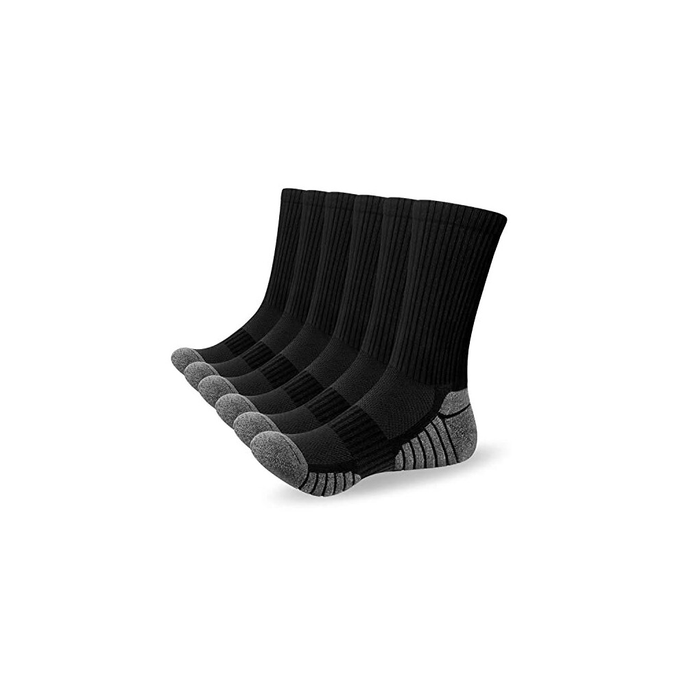Alaplus Mens Socks 6 Pairs Wicking Breathable Cushion Comfortable Casual Crew Socks Outdoor Multipack Performance Hiking Trekking Walking Athletic