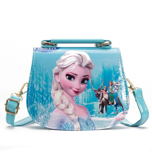 (Blue) Disney Elsa Anna Princess Children's Shoulder Bag Girl Sofia Princess Handbag