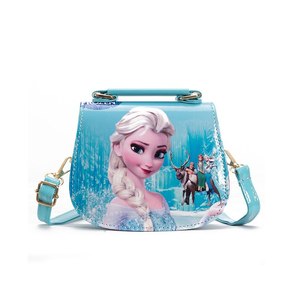 (Blue) Disney Elsa Anna Princess Children's Shoulder Bag Girl Sofia Princess Handbag 