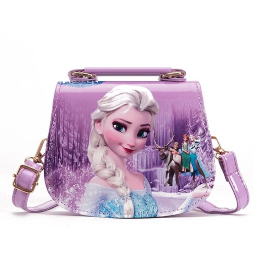 (Purple) Disney Elsa Anna Princess Children's Shoulder Bag Girl Sofia Princess Handbag