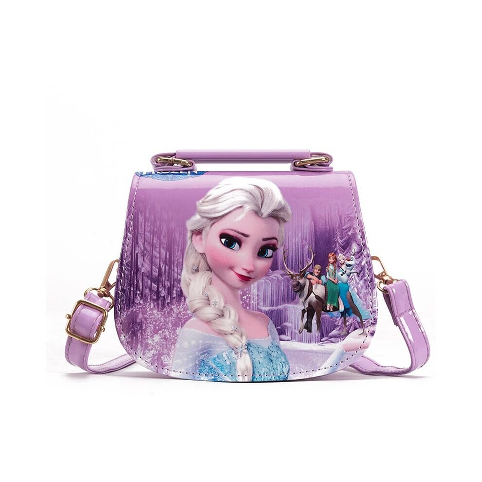 (Purple) Disney Elsa Anna Princess Children's Shoulder Bag Girl Sofia Princess Handbag