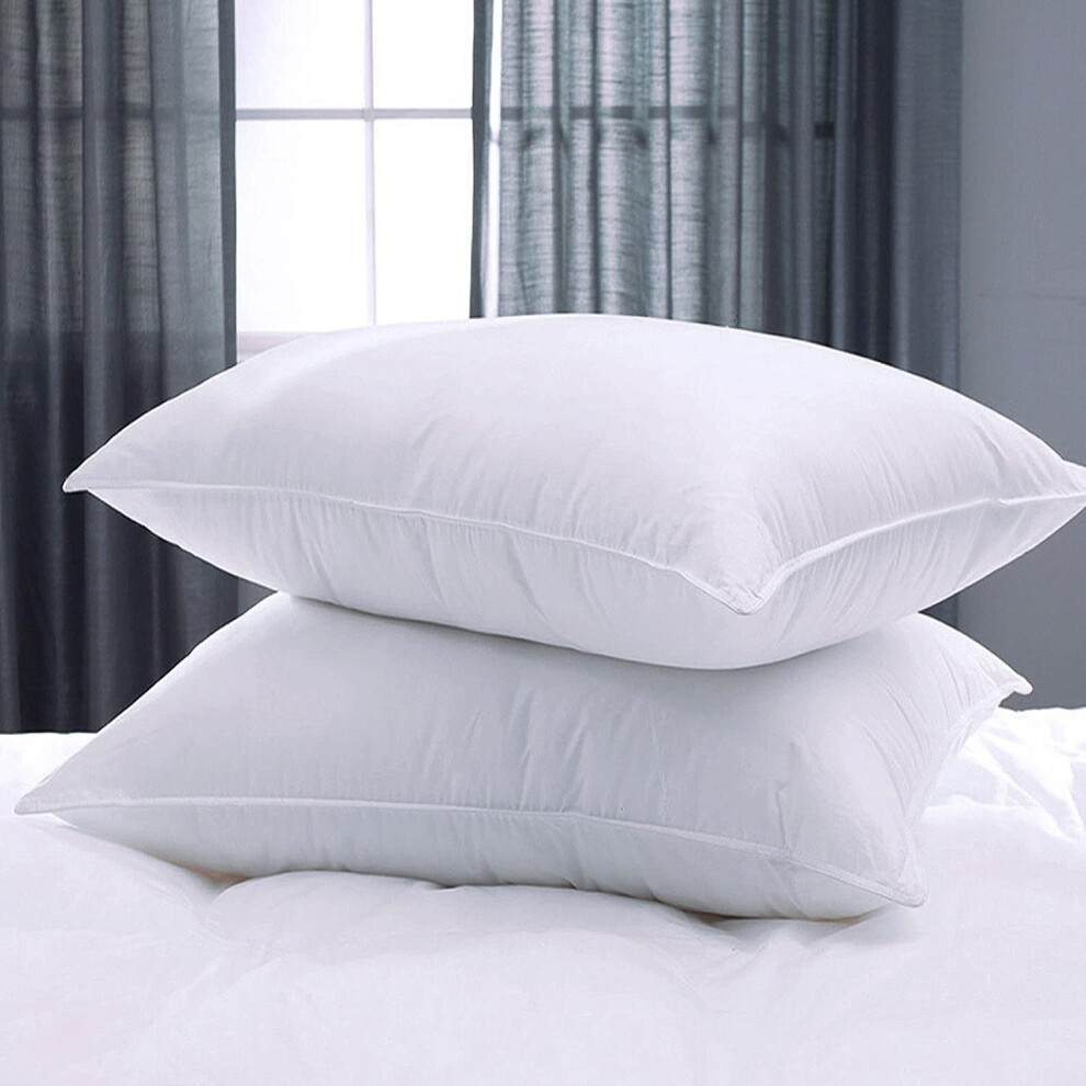 Adam Home Luxury White Duck Feather and Down Pillows (Pack of 2, Standard Size) - Extra Soft Filling Filled in 100% Cotton Coverâ Store Hotel