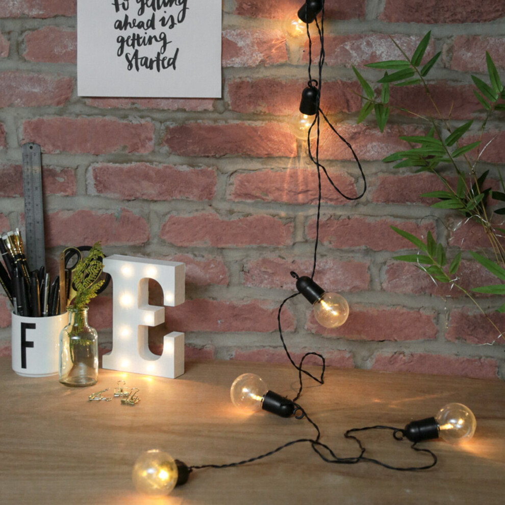 4.5m Battery Power Retro LED Festoon Fairy Lights | Indoor Bedroom Outdoor Garden Summer Party Decoration
