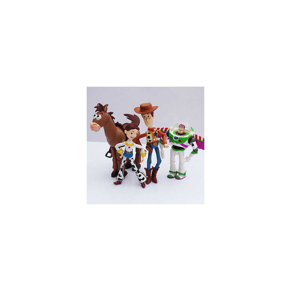 4Pcs/Set Toy Story Buzz Lightyear Woody Jessie PVC Action Figure Toy Doll